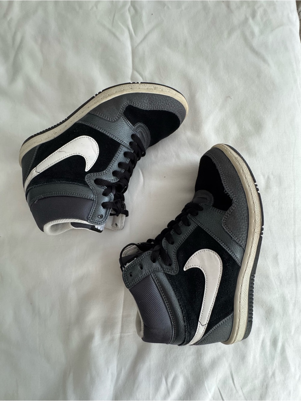 Nike High-Top Sneakers in Black, Gray and White - Picture 1 of 3